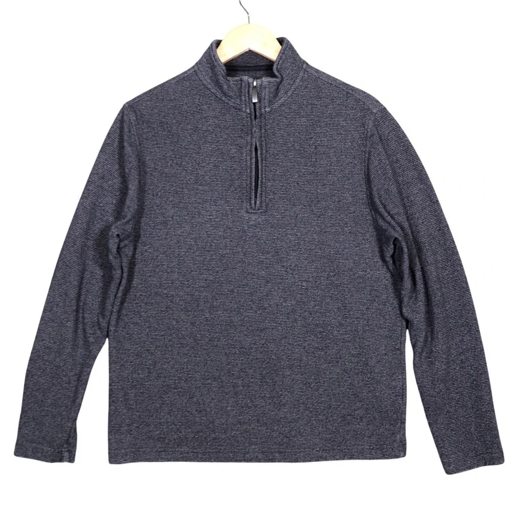 Van Heusen Men's Size Small‎ Quarter Zip Pullover Sweater Dark Gray